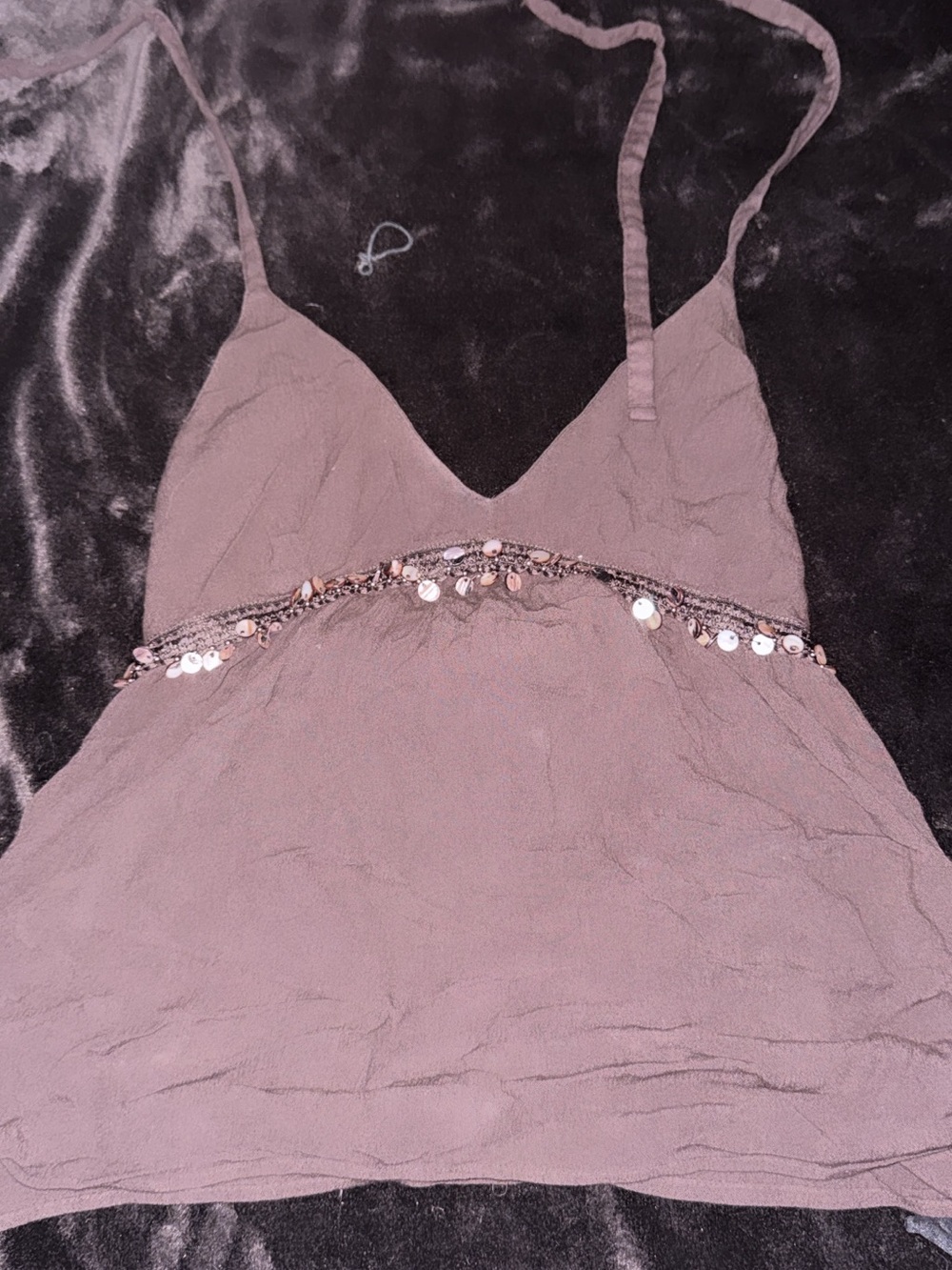 Hollister Mauve Pink Sequin-Trim Cami Top